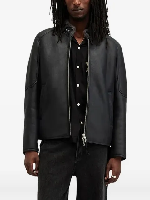 AllSaints leather zip-front jacket
