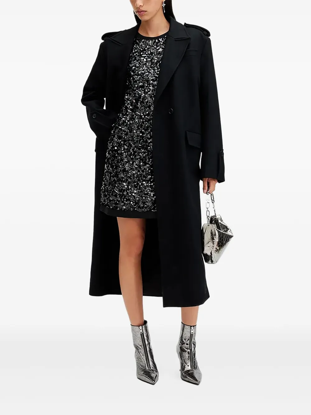 AllSaints Jurk met pailletten - Zwart