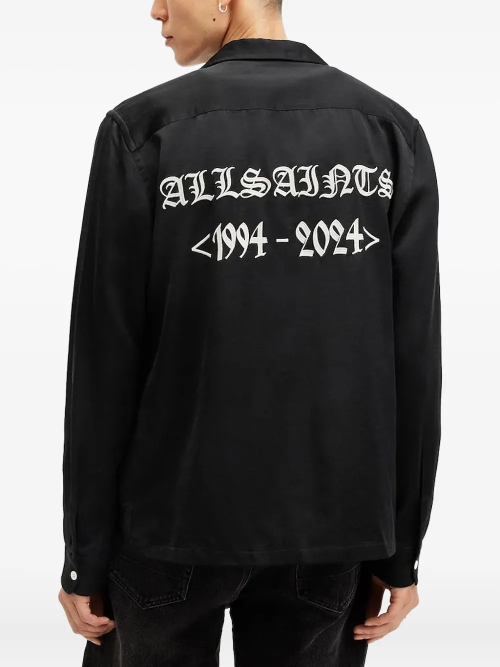AllSaints Overhemd met geborduurd logo Zwart