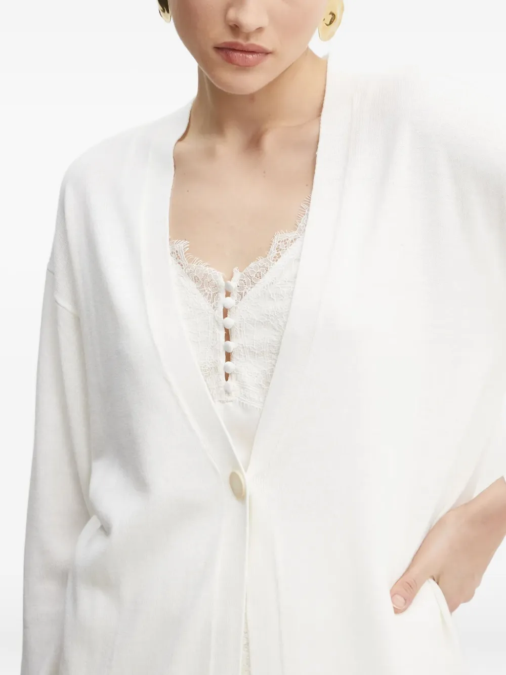 Armani Exchange Vest met enkele knoop Wit