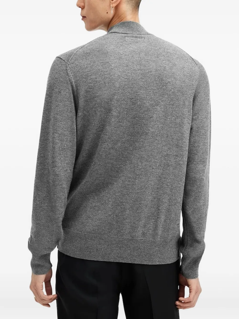 Allsaints Turtleneck Logo Sweater In Burgundy