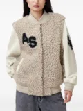 AllSaints varsity-style teddy jacket - Neutrals