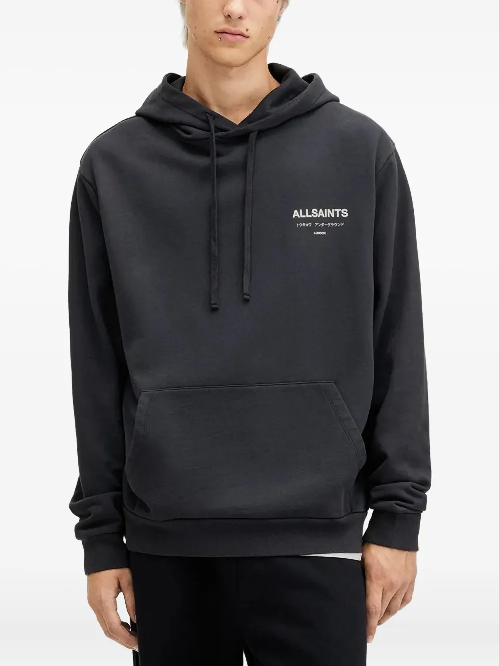 AllSaints logo-print hoodie - ブルー AllSaints logo-print hoodie - ブルー
