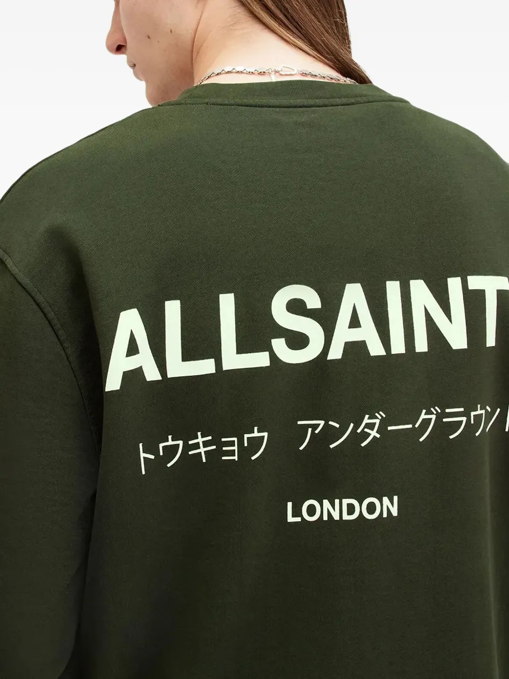 AllSaints Sweater met logoprint Groen