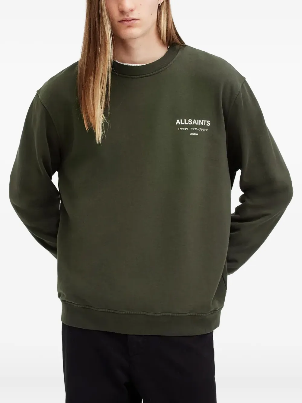 AllSaints ロゴ スウェットシャツ - グリーン AllSaints ロゴ スウェットシャツ - グリーン
