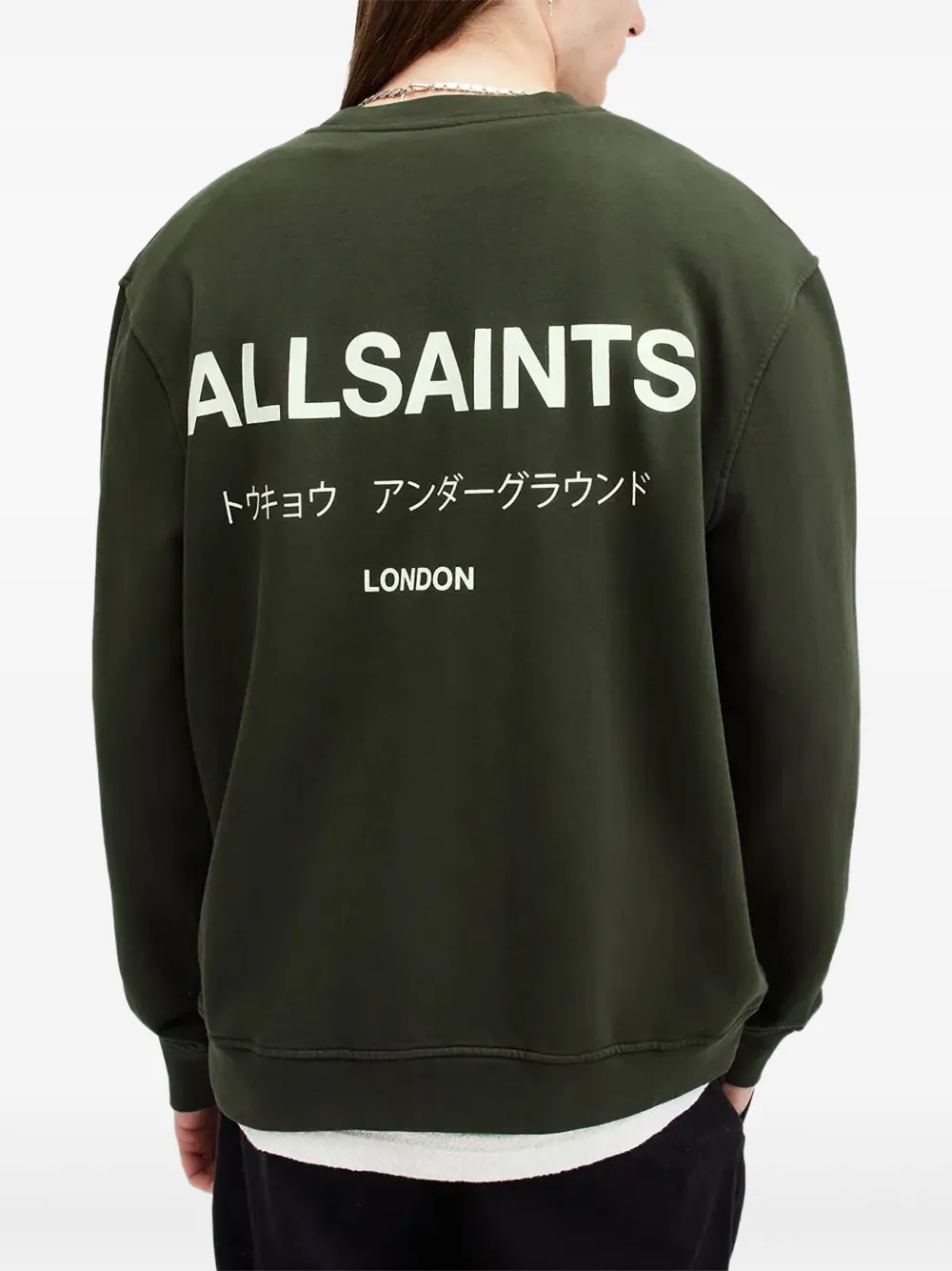 AllSaints Sweater met logoprint Groen
