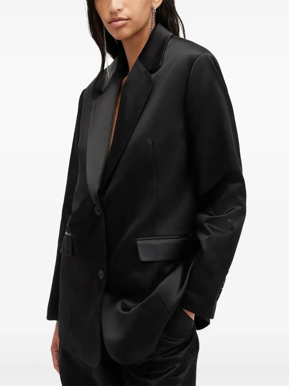 Allsaints Notched-lapel Blazer In Black