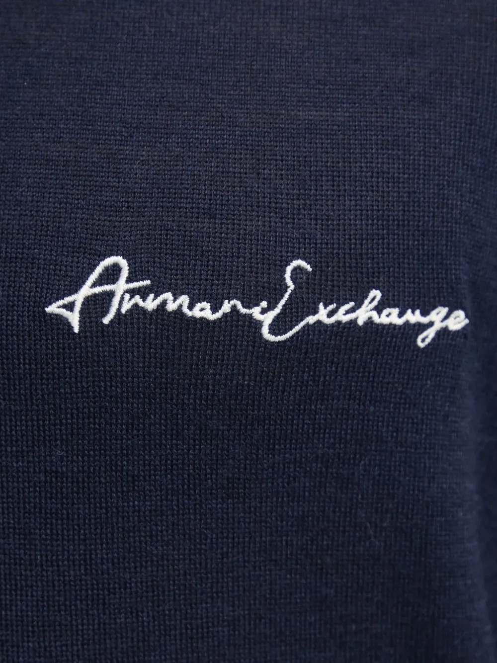 Armani Exchange Trui met geborduurd logo Blauw