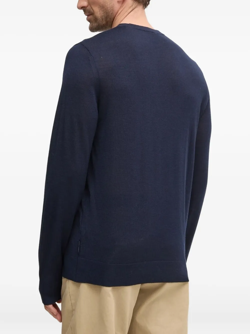 Armani Exchange embroidered-logo sweater - Blauw