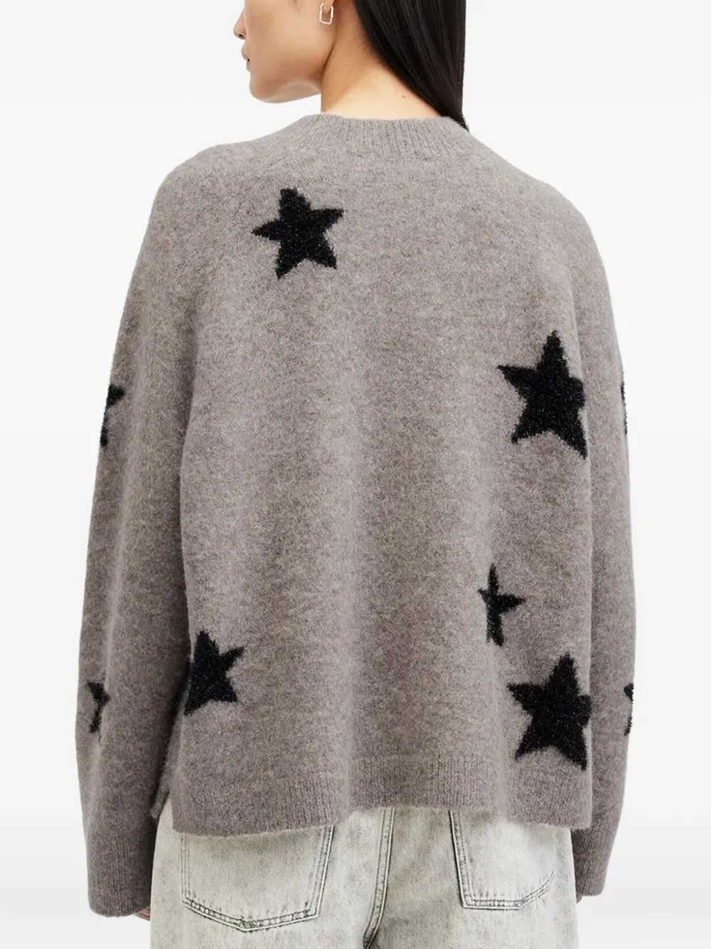 AllSaints star-embellished crew-neck sweater Bruin