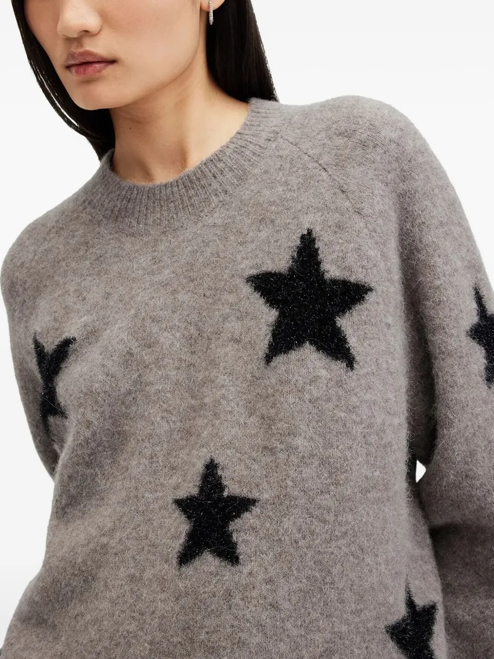 AllSaints star-embellished crew-neck sweater Bruin