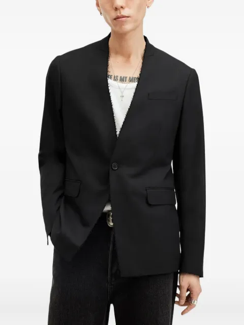 AllSaints frayed-edge single-breasted blazer