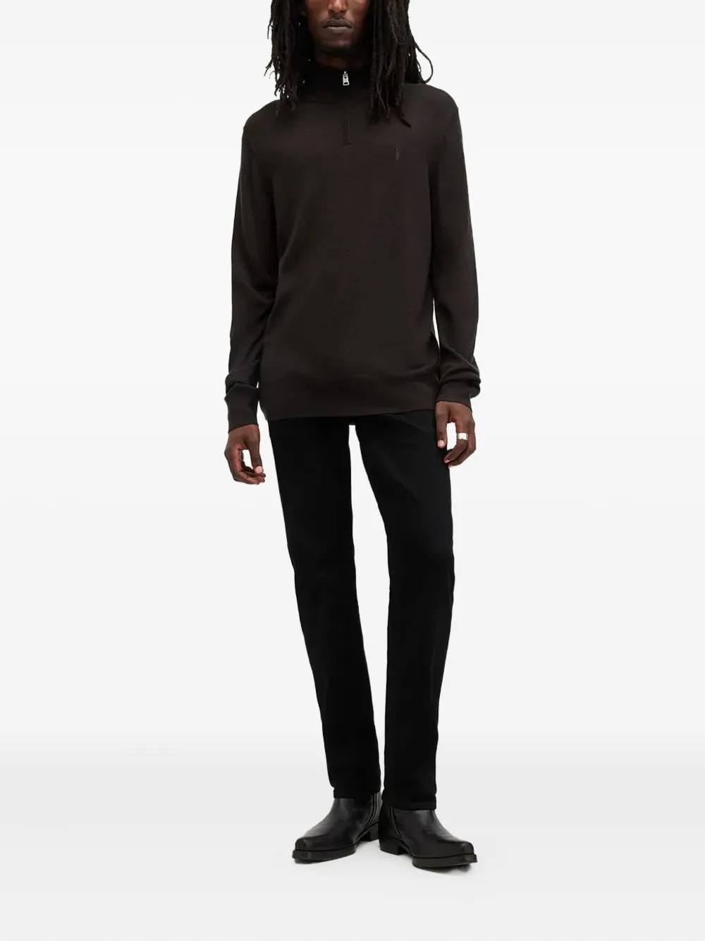 AllSaints high-neck zip-up sweater - Bruin