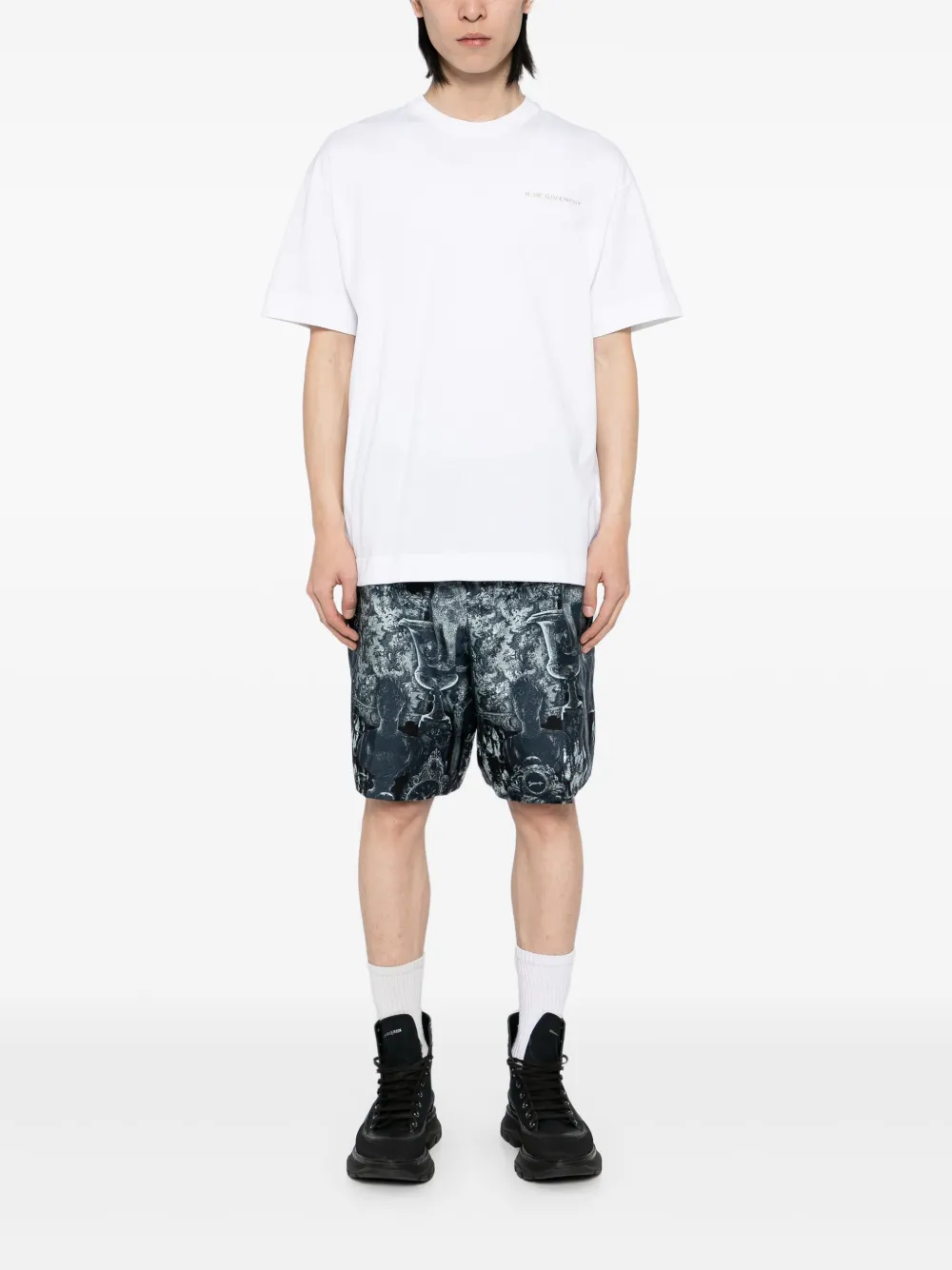 Givenchy Bermuda shorts met Hubert-print - Blauw