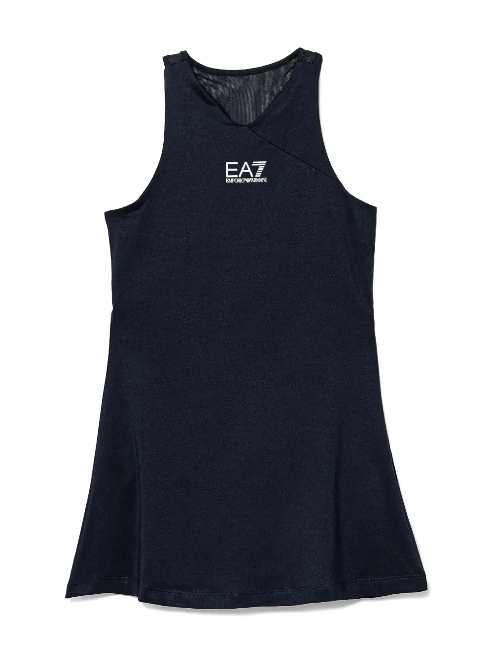 Ea7 Emporio Armani logo-print dress - Blauw