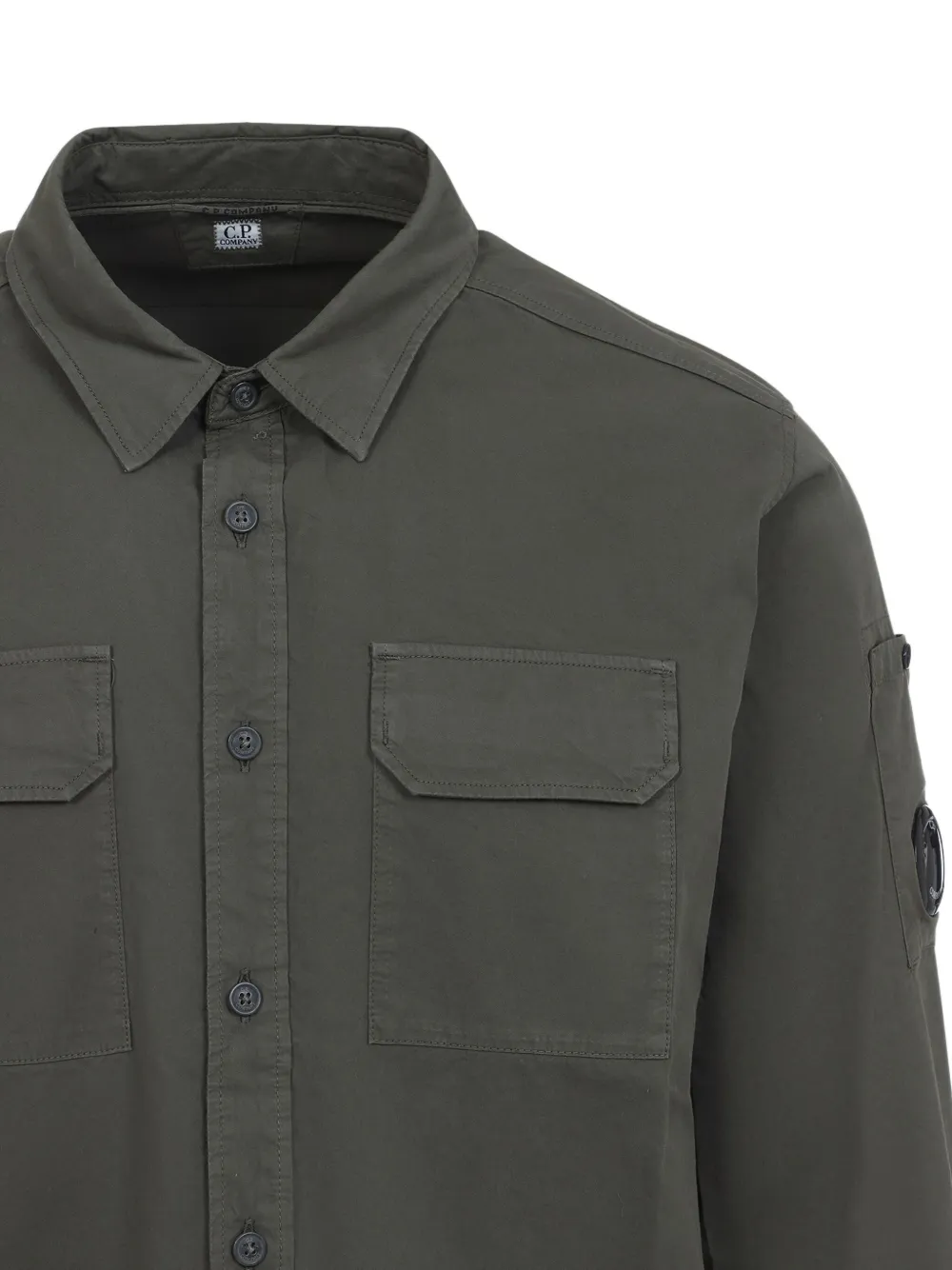 C.P. Company Garbadine overhemd met Lens-detail Groen