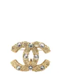 CHANEL Pre-Owned 2006 Gold Plated CC Crystal Brooch costume brooch