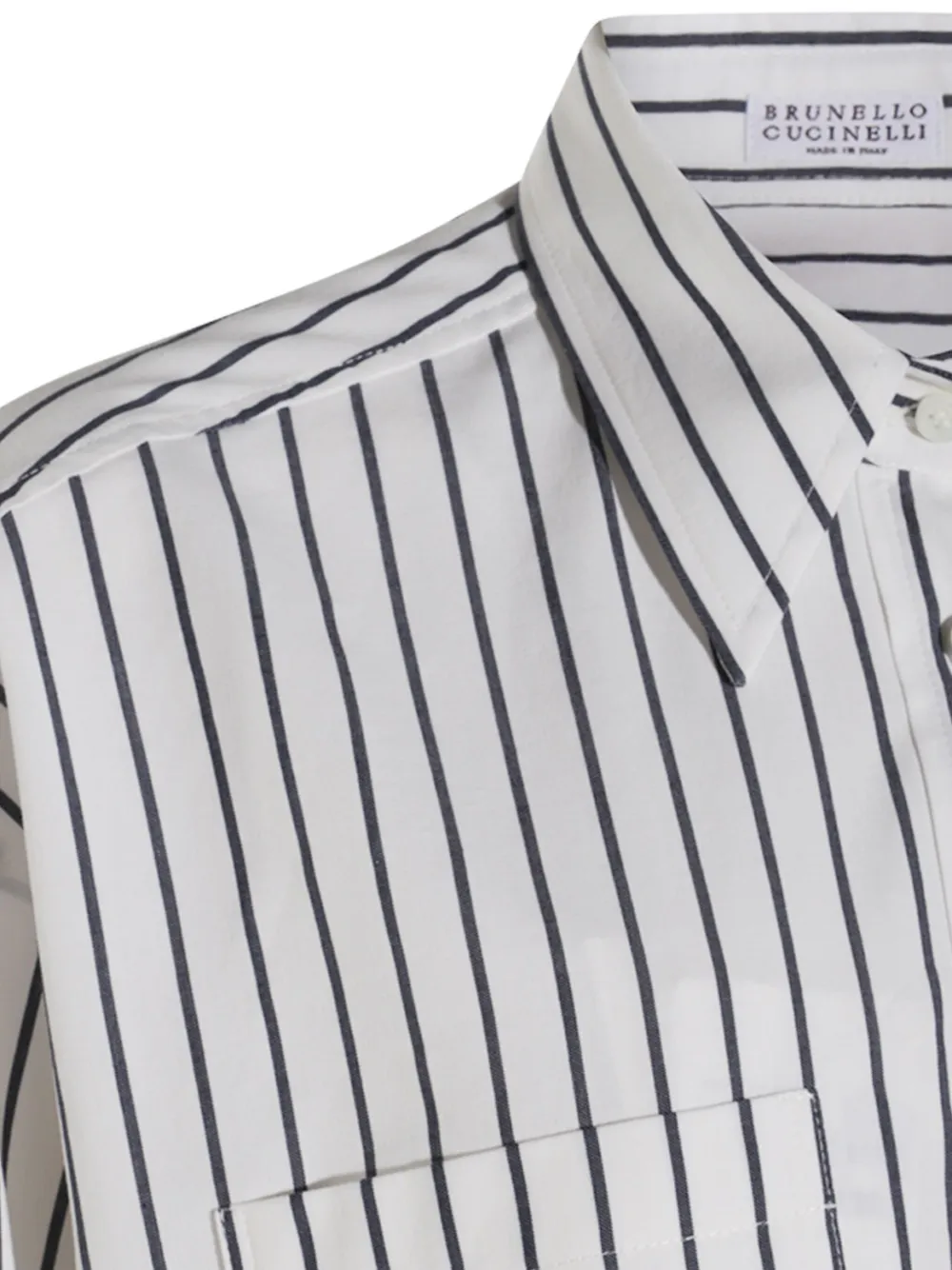 Brunello Cucinelli Gestreept katoenen blouse Wit