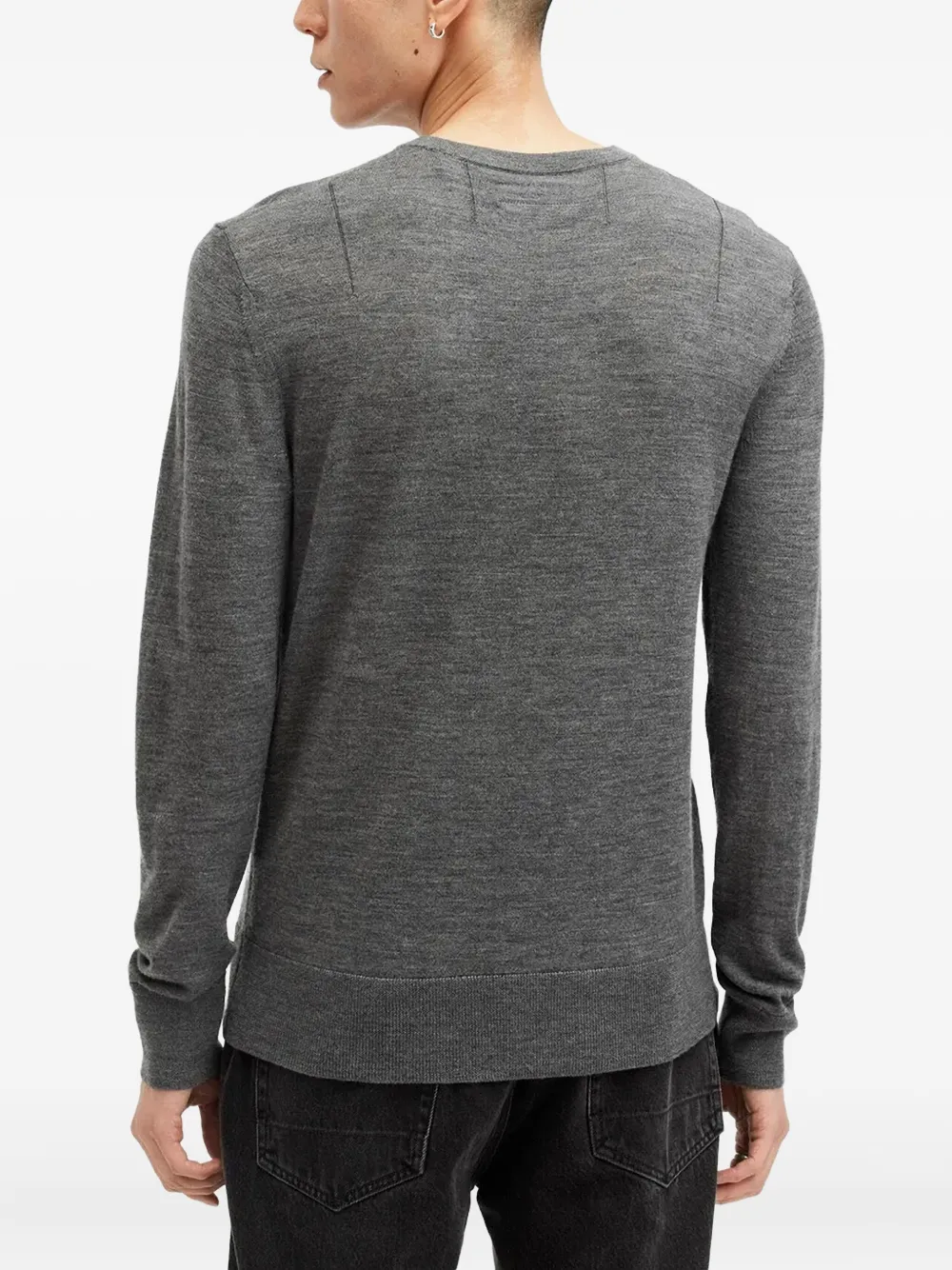 Allsaints Kilburn Wool-blend Mock Neck Sweater In Gray