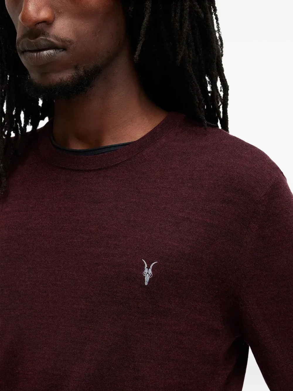 AllSaints Trui met geborduurd logo en ronde hals Rood