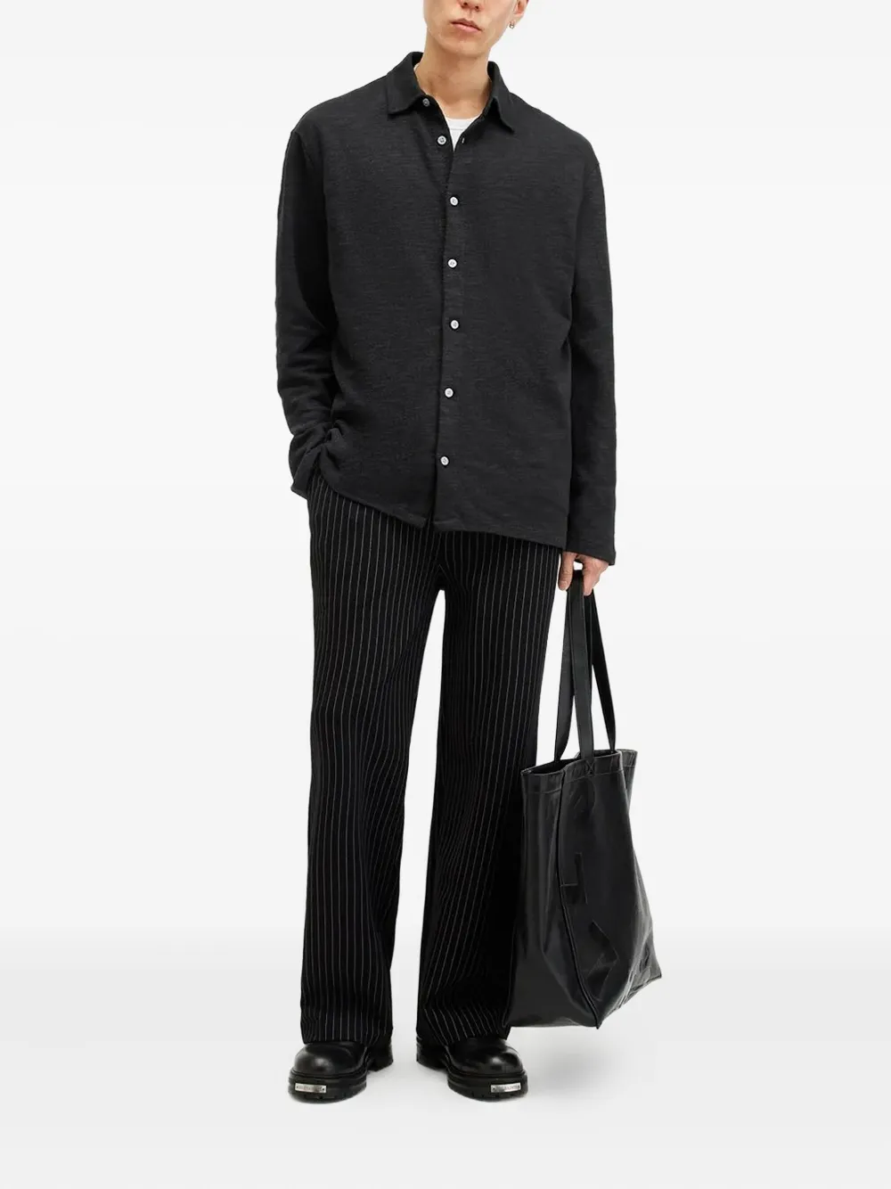 AllSaints Foster shirt - Zwart