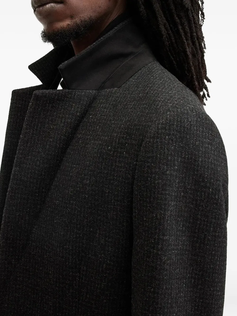 Allsaints Wixx Single-breasted Wool Coat In Black