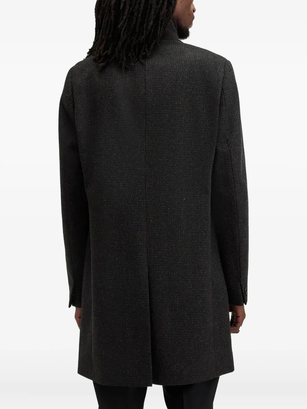 Allsaints Wixx Single-breasted Wool Coat In Black