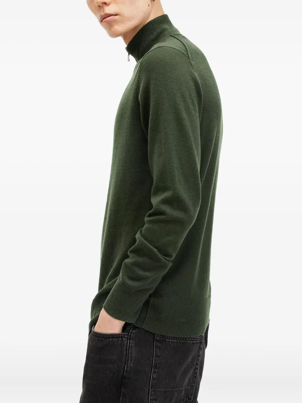 AllSaints Trui met hoge hals en rits Groen