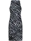 The Attico zebra-print mini dress - Black