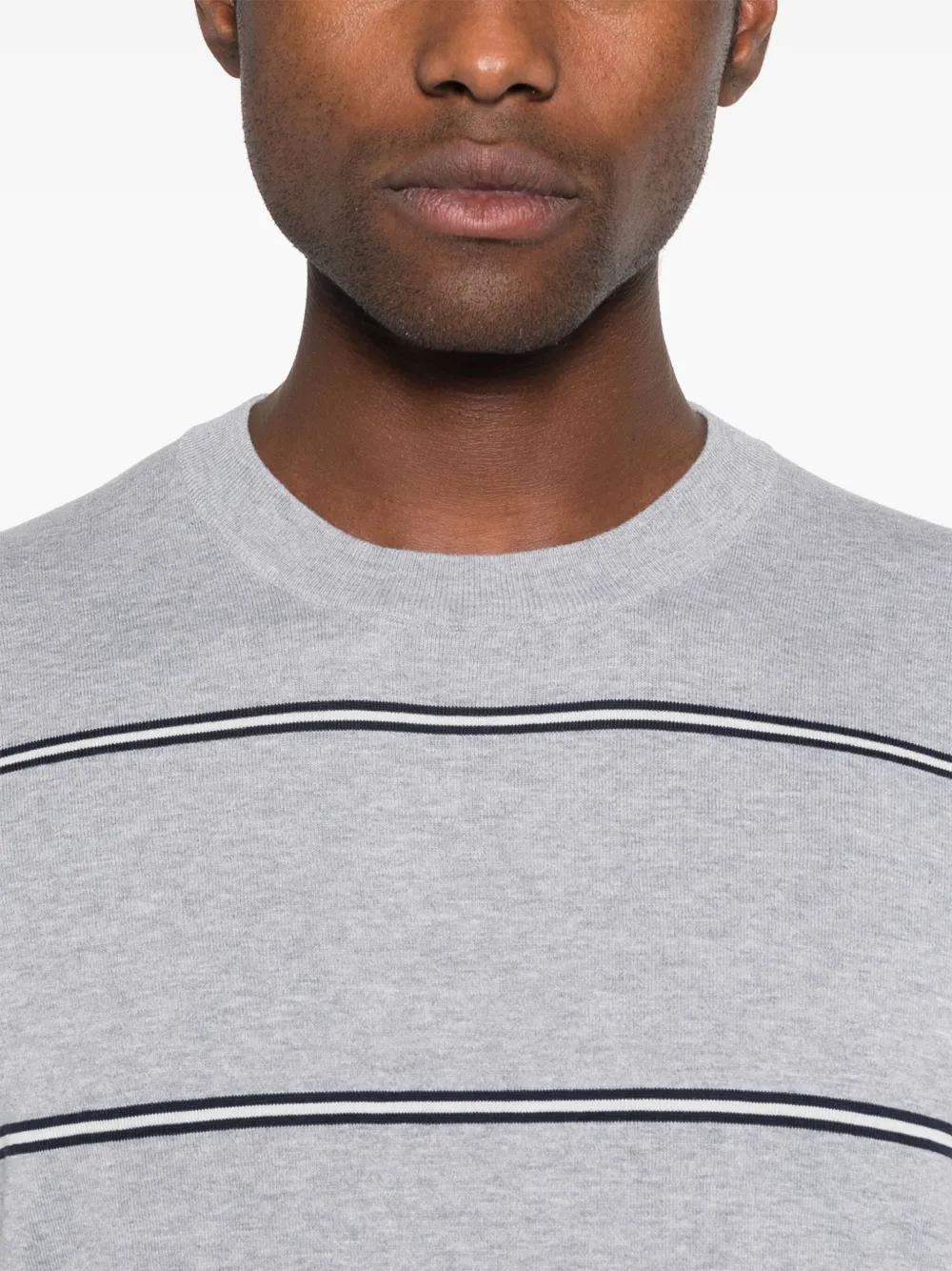 Brunello Cucinelli Gestreept T-shirt Grijs