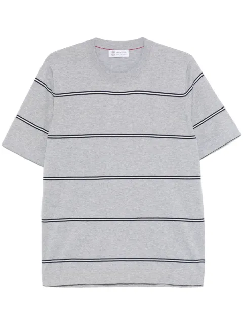 Brunello Cucinelli playera con motivo de rayas