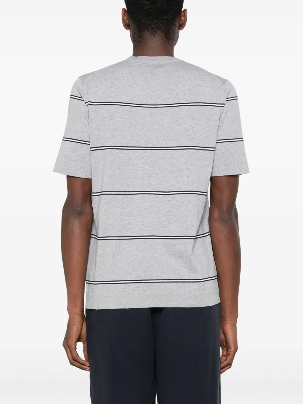 Brunello Cucinelli Gestreept T-shirt Grijs