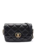 CHANEL Pre-Owned 2021-2024 Small Quilted Lambskin Acrylic Glass Coco Love Flap crossbody bag - Black