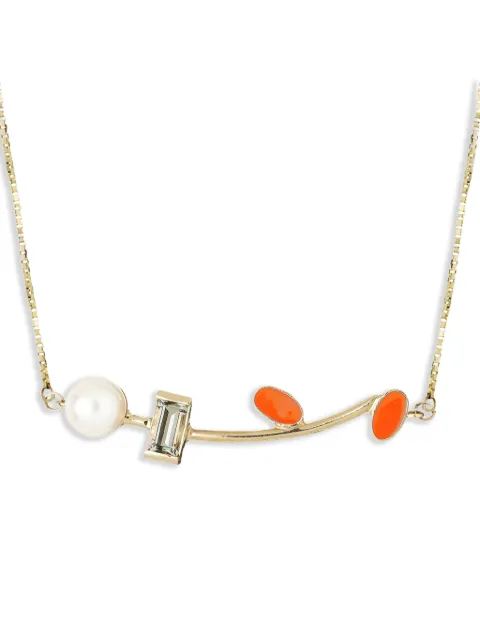 Aliita 18K yellow gold Petalos citrine and pearl necklace