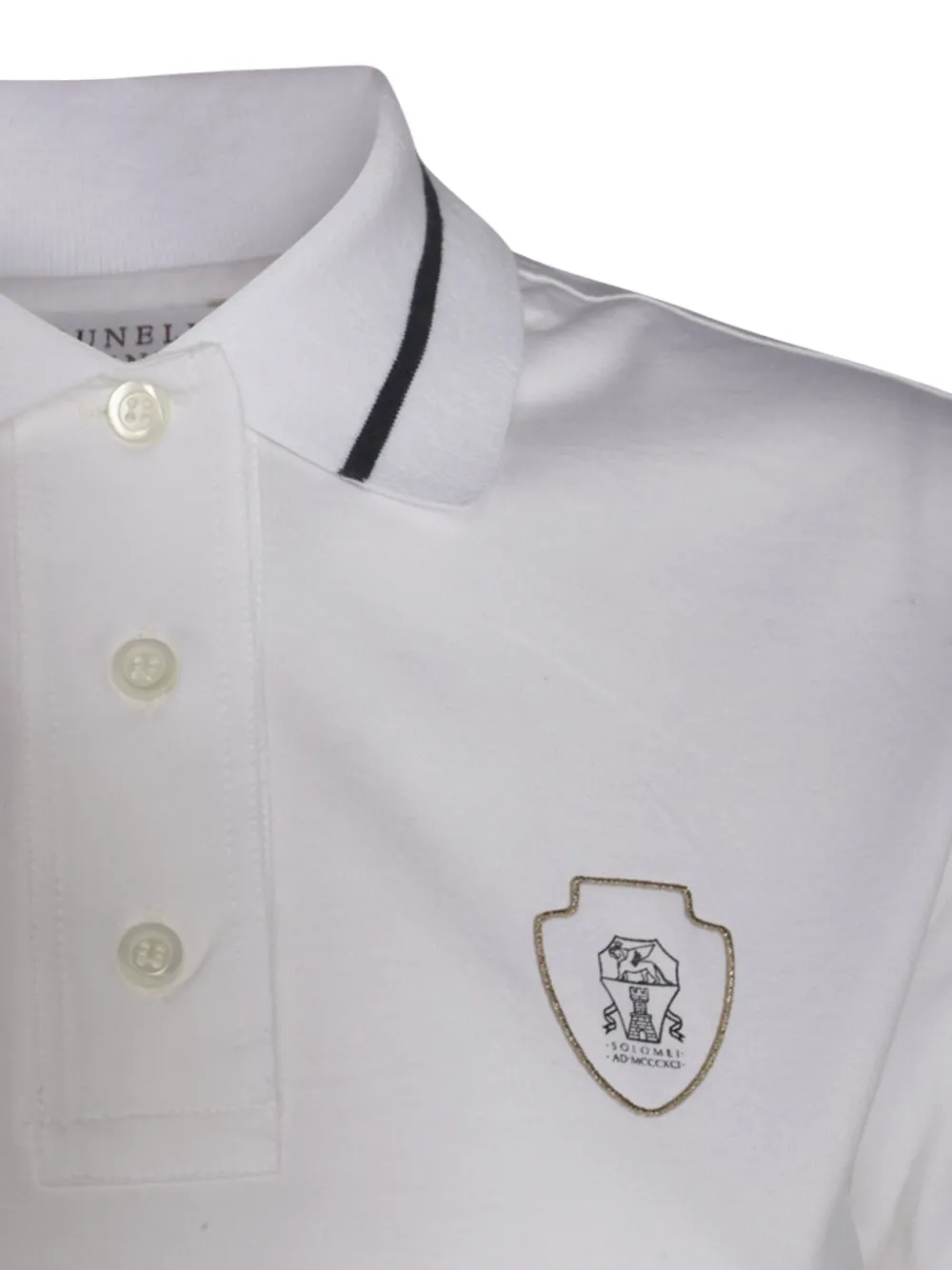 Brunello Cucinelli Tennis Logo-polo Shirt In White