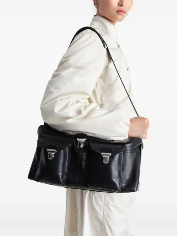 ◆LEMAIRE◆ Week-End Gear バッグ レザー LEMAIRE Week-End Gear ショルダーバッグ | ブラウン | FARFETCH JP
