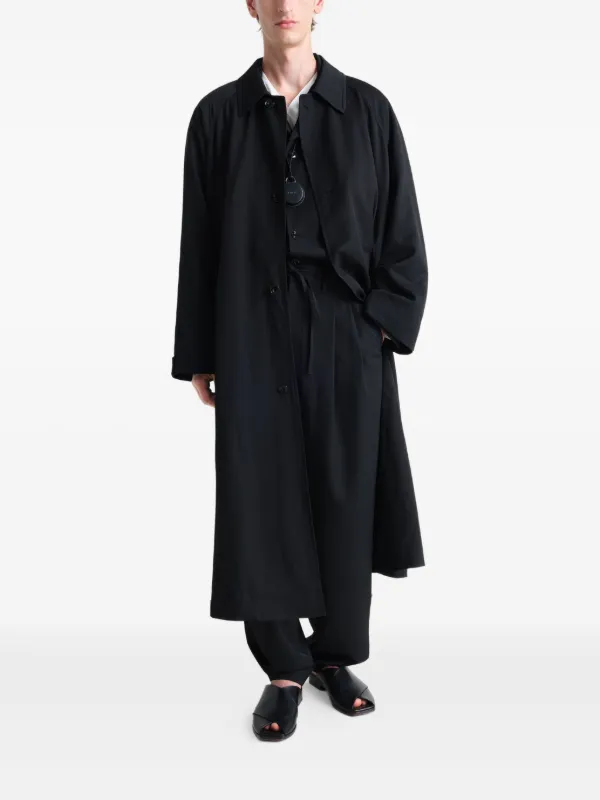 LEMAIRE Cotton Trench Coat | Black | FARFETCH