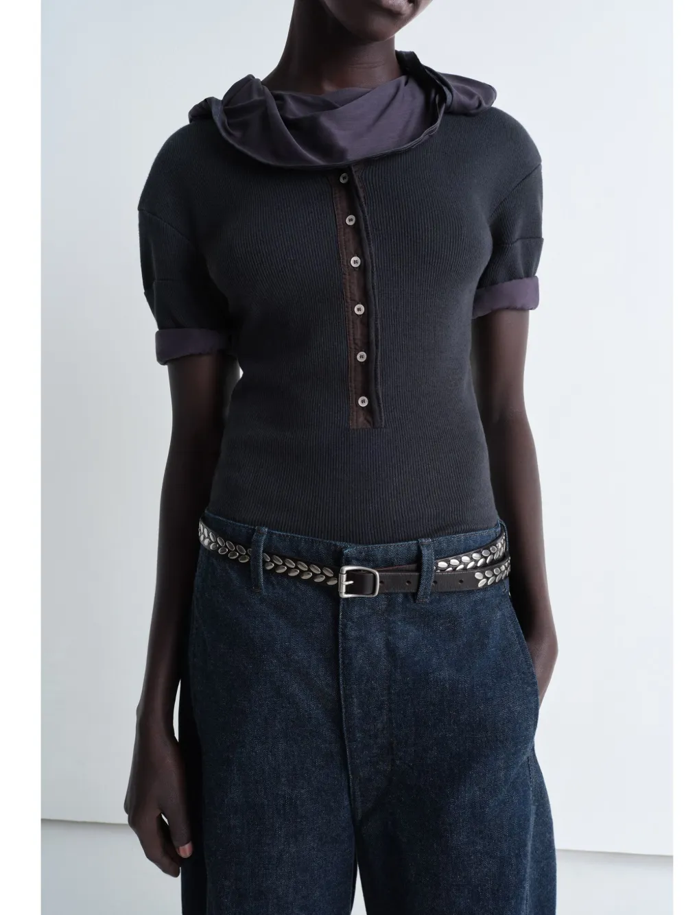 LEMAIRE Almond Stud riem Bruin