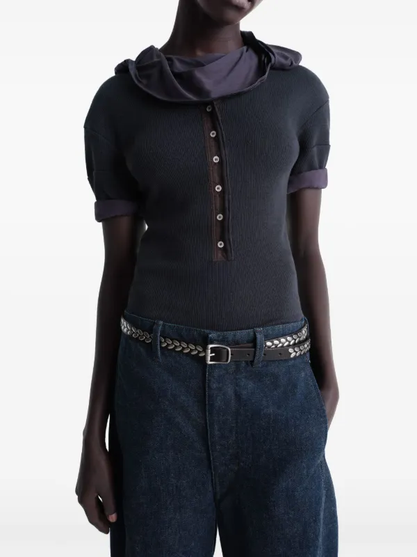 LEMAIRE Almond Stud Belt | Brown | FARFETCH