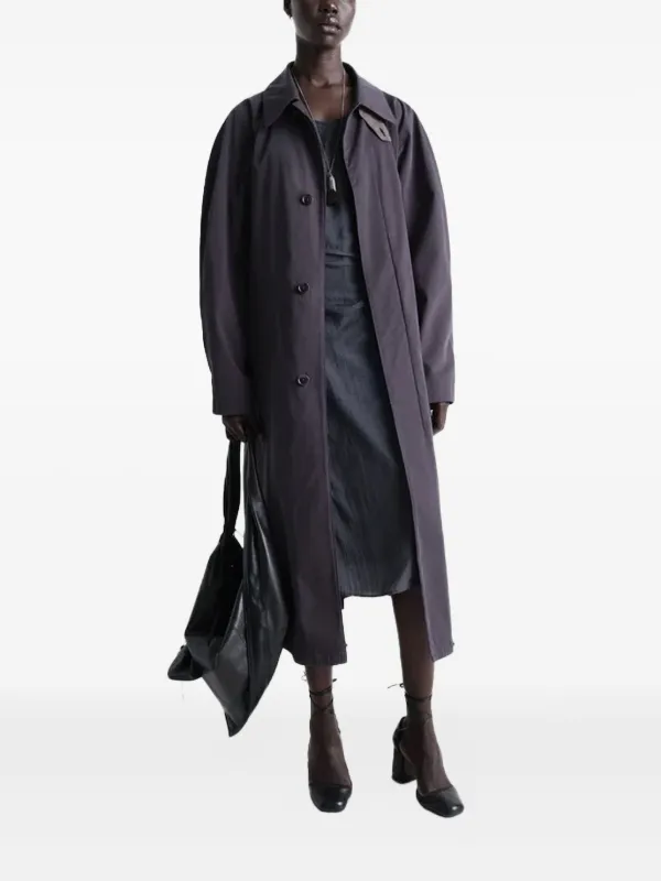 LEMAIRE button-front raglan-sleeve Coat | Grey | FARFETCH