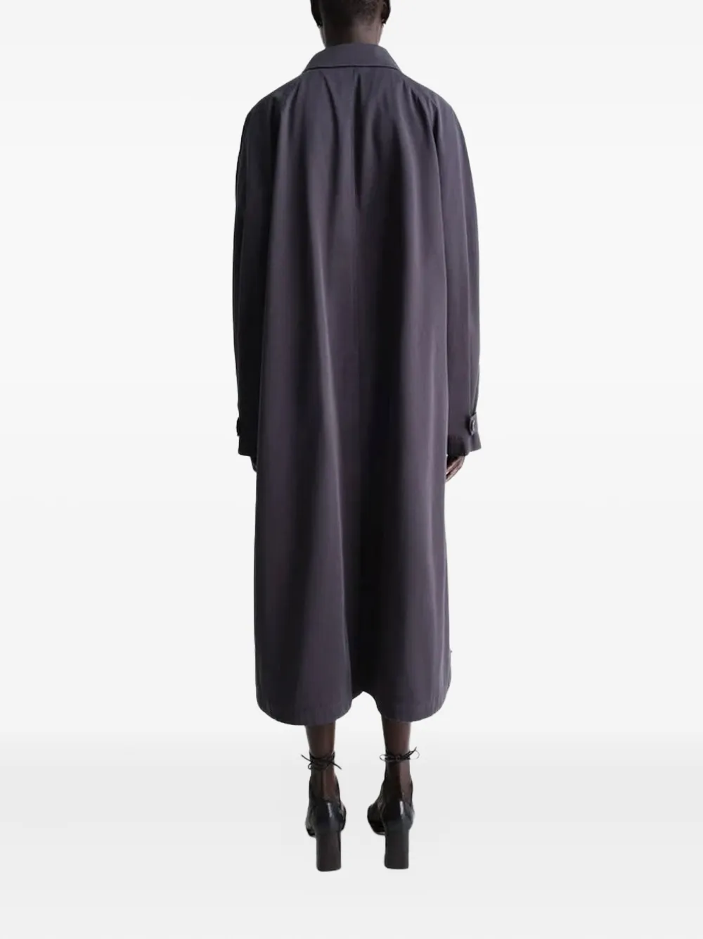 Lemaire Button-front Raglan-sleeve Coat In Blue