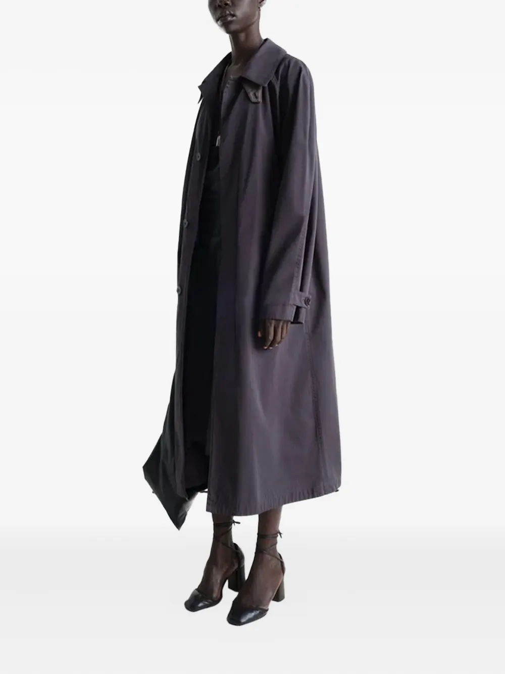 Lemaire Button-front Raglan-sleeve Coat In Blue