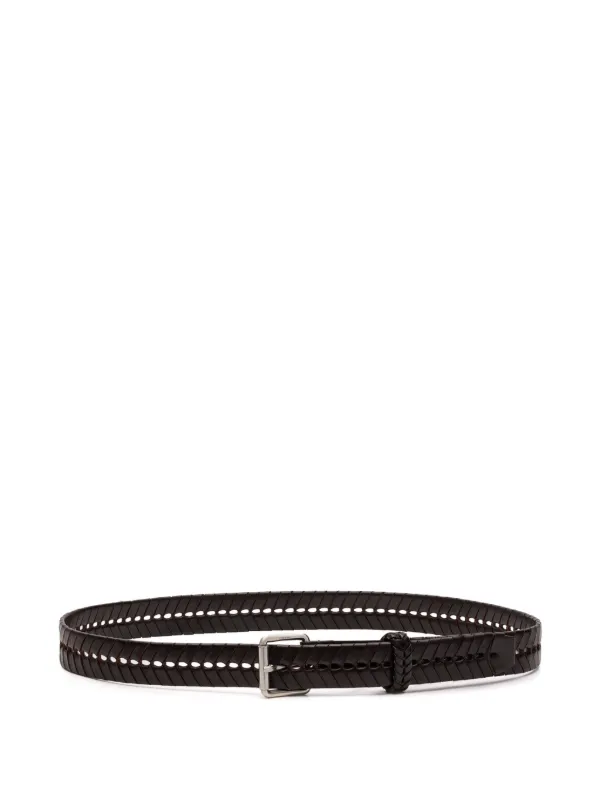 【関税込み】LEMAIRE ブラウン ベルト リラックス トラウザーズ LEMAIRE Braided Belt | Brown | FARFETCH