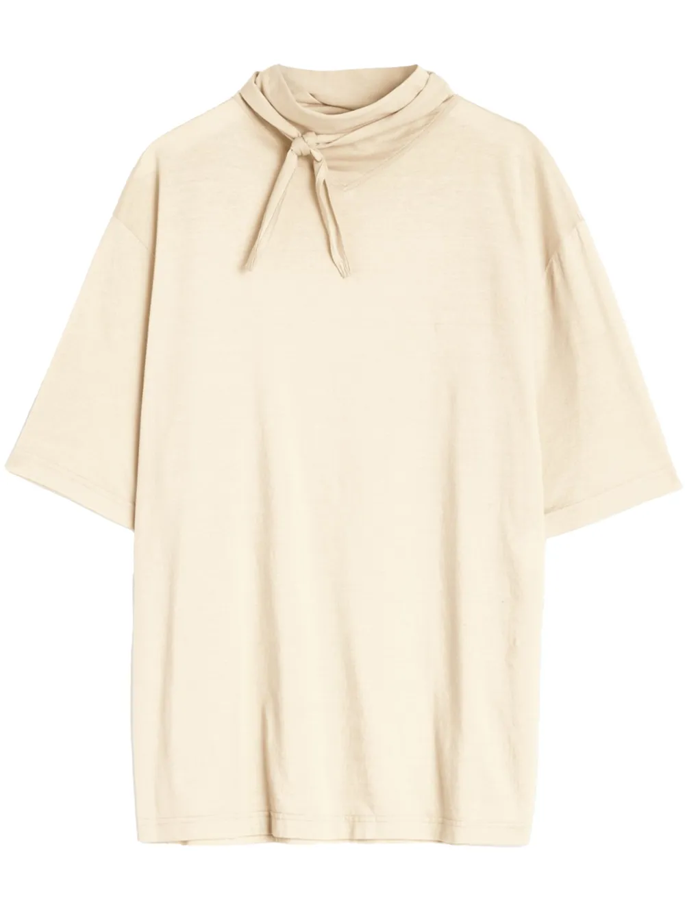 LEMAIRE T-shirt met foulard detail Beige