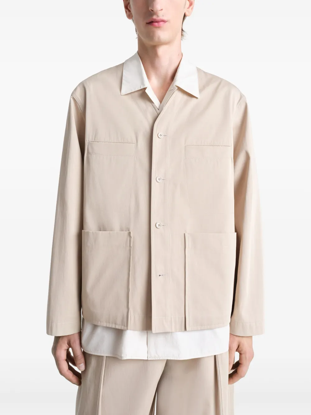 LEMAIRE Kraagloos shirtjack Beige