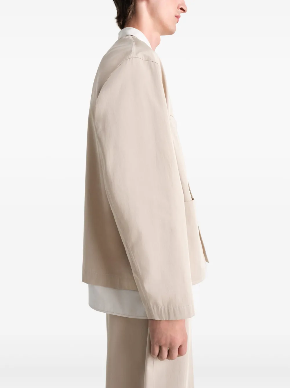 LEMAIRE Kraagloos shirtjack Beige
