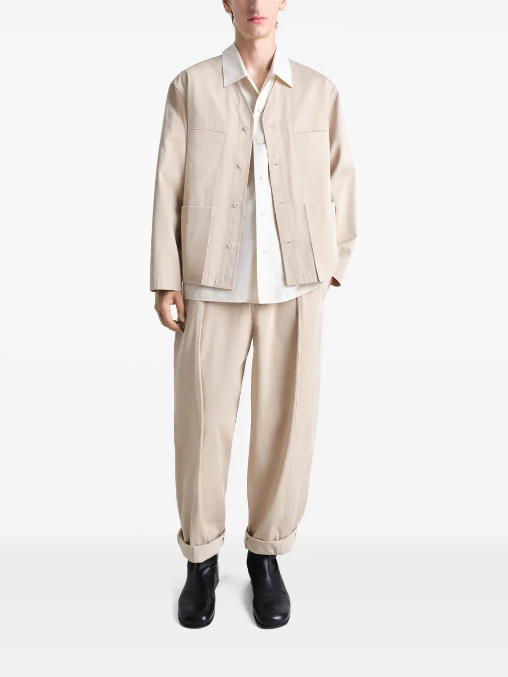 LEMAIRE collarless overshirt | Shirt Jackets | Image 2