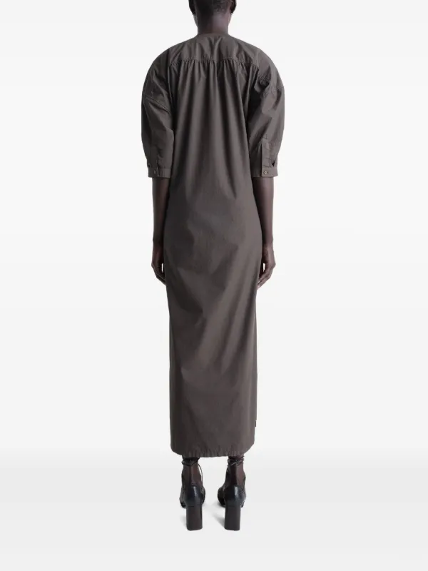 LEMAIRE Twisted short-sleeve Maxi Dress | Brown | FARFETCH
