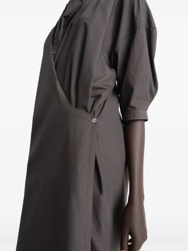 LEMAIRE Twisted short-sleeve Maxi Dress | Brown | FARFETCH