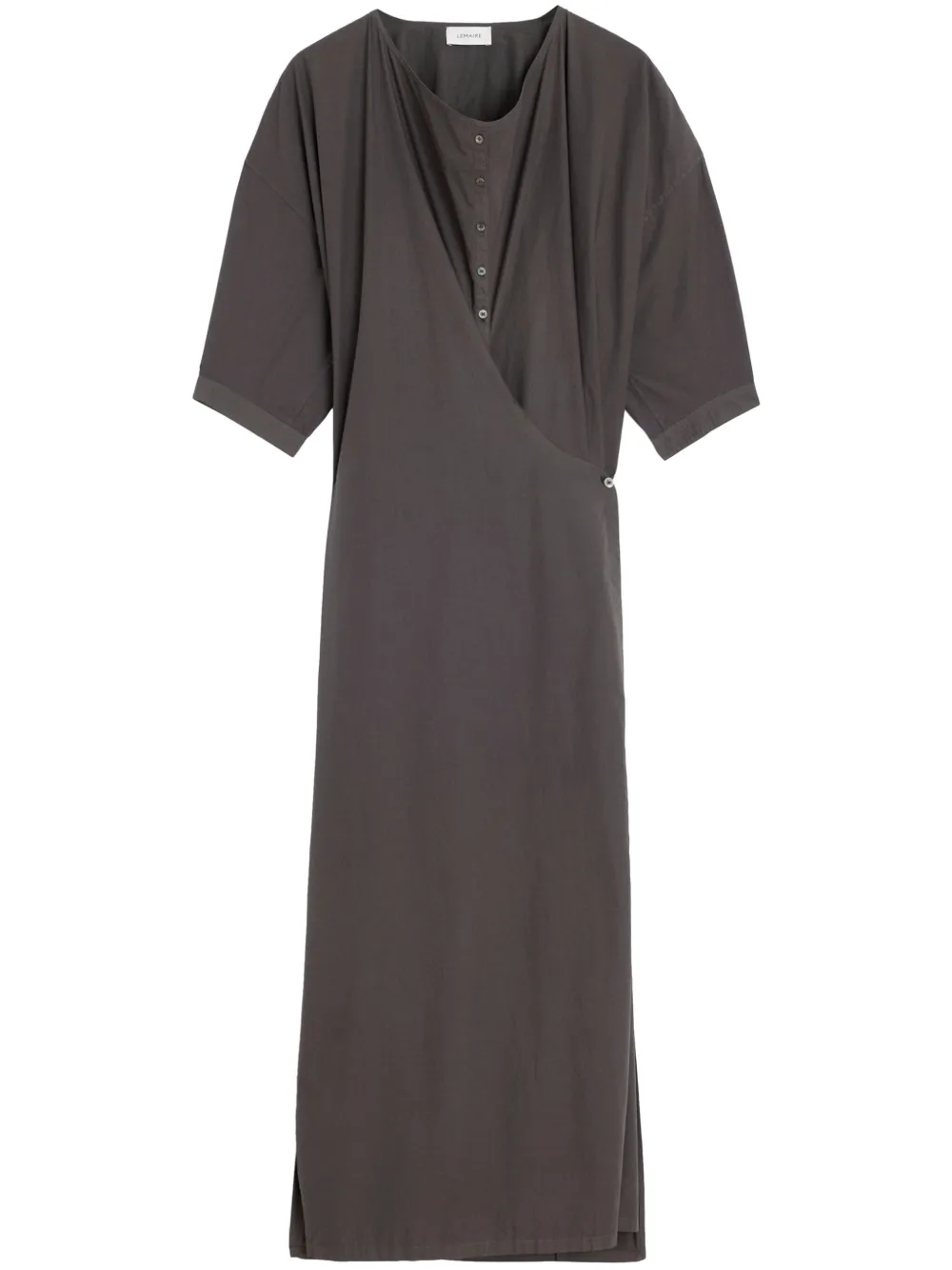 LEMAIRE twisted short-sleeve maxi dress - Brown